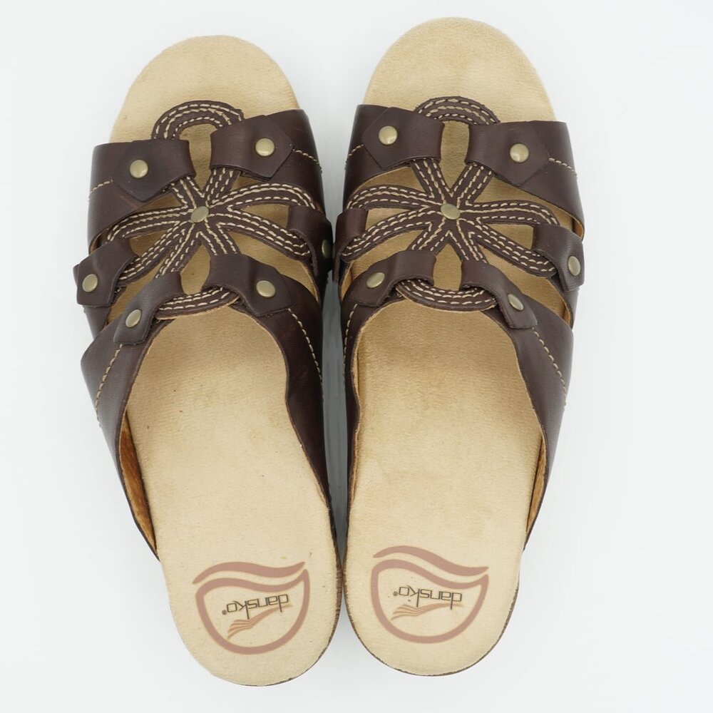 Dansko Serena Flower Cut Out Leather Sandals Women's Size 37 (EU) - Picture 7 of 9